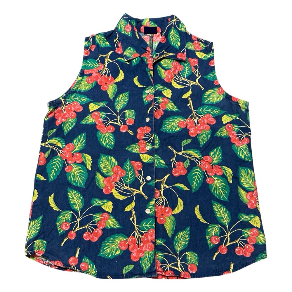 GAP Blue Cherry Print Tank Top
